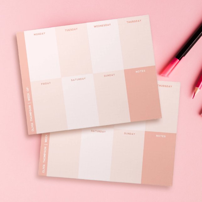 Niedlich Girly Pink School Weekly Planer Notizblock (Von Creator hochgeladen)