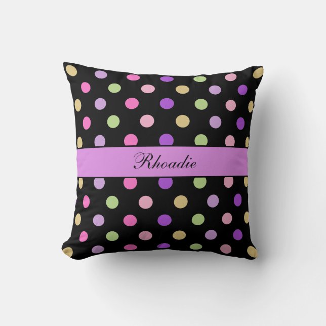Niedlich Girly Polka Dots Throw Kissen (Vorderseite)