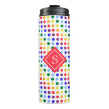 Niedlich Girly Rainbow Polka Dots Personalisiert