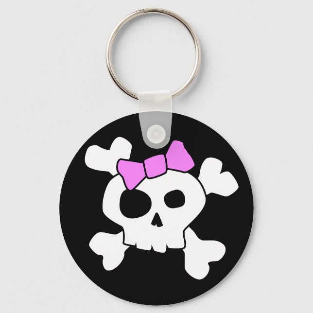 Niedlich Girly Skull Schlüsselanhänger (Vorderseite)