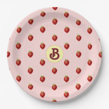 Niedlich Girly Strawberry Pink Name Monogram