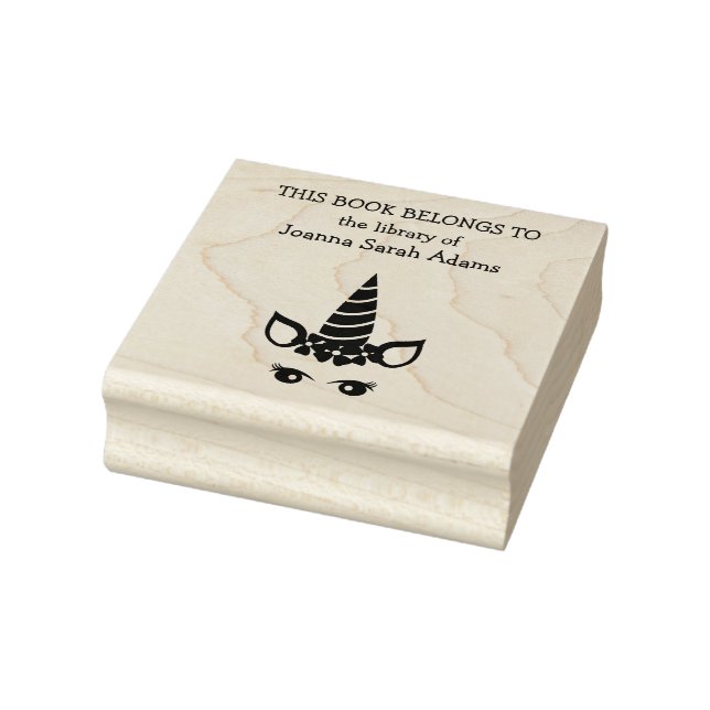 Niedlich Girly Unicorn Book Belongs Library Buchze Gummistempel (Stempel)