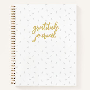 Niedlich Girly White Confetti Modernes Dankesjourn Notizbuch