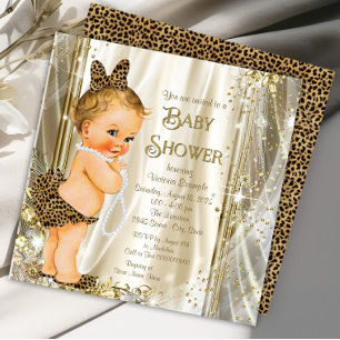 Niedlich Glam Leopard Girly Girl Girl Girl Dusche Einladung