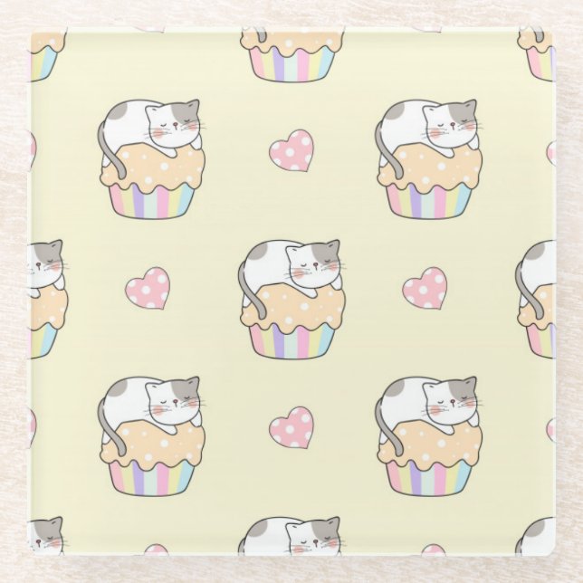 Niedlich Glasuntersetzer (Vorderseite)