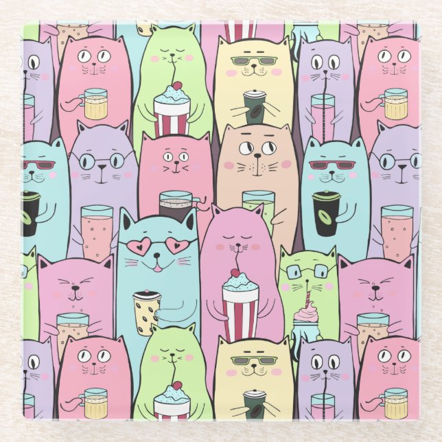 Niedlich Glasuntersetzer (Vorderseite)