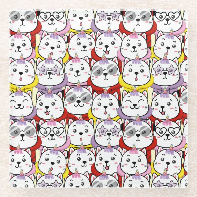 Niedlich Glasuntersetzer (Vorderseite)