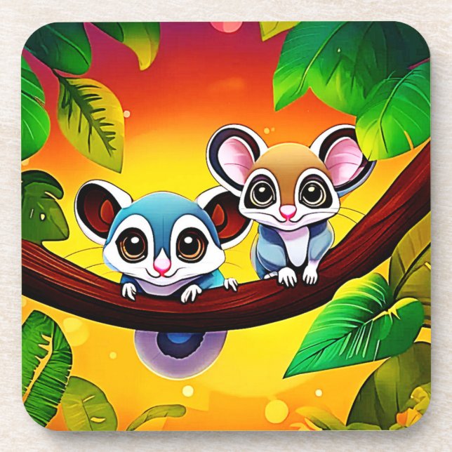 Niedlich Glider Friends Getränkeuntersetzer (Vorderseite)