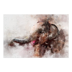 Niedlich, glücklich und spielerisch Baby Asian Ele Fotodruck