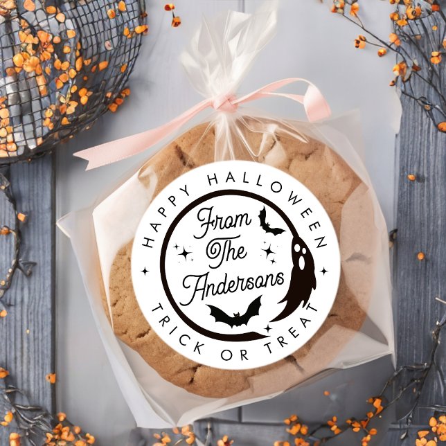 Niedlich glückliche Halloween Trick oder Treat Gho Runder Aufkleber (Von Creator hochgeladen)