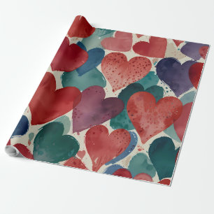 Niedlich glückliche Herzen Geschenkpapier