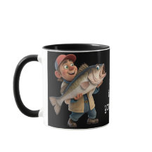 Niedlich/glücklicher Fischer mit einem Big Fish Ma