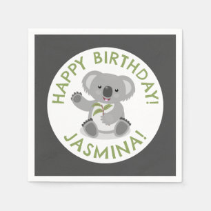 Niedlich glücklicher Koala personalisierter Cartoo Serviette