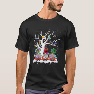 Niedlich Gnome Buffalo Karierte Weihnachtsbaumleuc T-Shirt