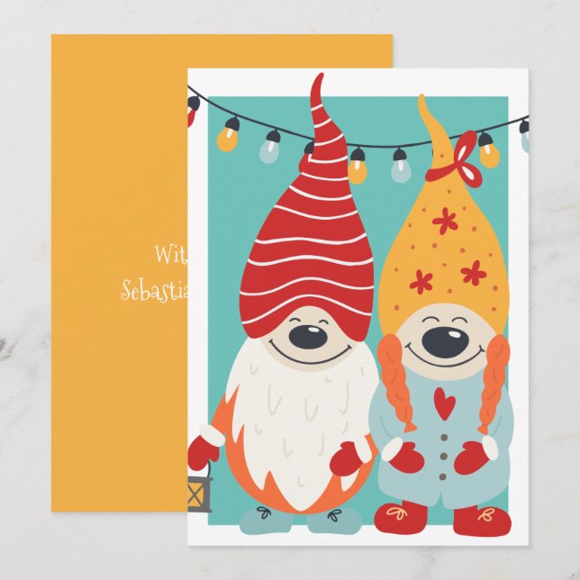 Niedlich Gnome Couture Personalisiert Weihnachten (Vorne/Hinten)