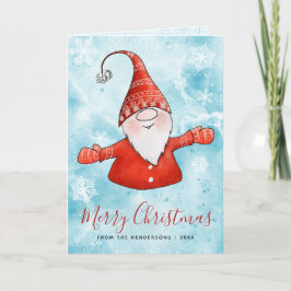 Niedlich Gnome Elegant Blue Red Frohe Weihnachten