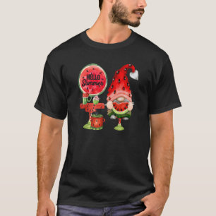 Niedlich Gnome Gnomies Watermelon Melon Sommer Tro T-Shirt