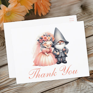 Niedlich Gnome Orange Wedding Danke Rustic Boho Postkarte