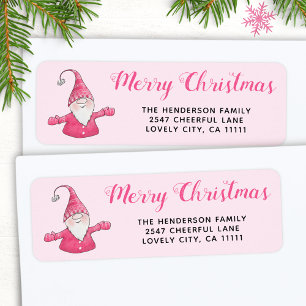 Niedlich Gnome Pink Weihnachtsadresse