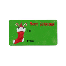 Niedlich Gnome Red Christmas Strumpf Candy Canes Adressaufkleber