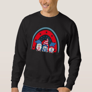 Niedlich Gnomes American Usa Flag Rainbow Patrioti Sweatshirt