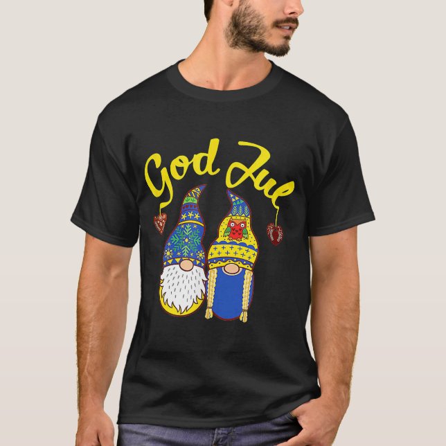 Niedlich Gnomes God Jul T-Shirt (Vorderseite)