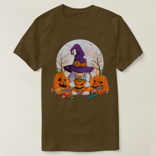 Niedlich Gnomes Happy Halloween Fall Candy Corn Pu T-Shirt (Design vorne)