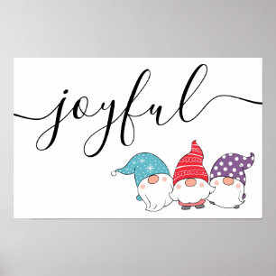 Niedlich Gnomes Joyful Script Weihnachtsgebäck Poster