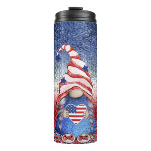 Niedlich Gnomes Patriotic Thermosbecher
