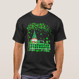 Niedlich Gnomes Riding Green Kariert Truck Happy S T-Shirt