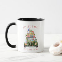 Niedlich Gnomes Vintage Car Weihnachtsfeier Tasse