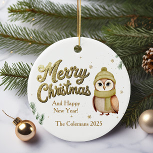 Niedlich Gold Frohe Weihnachtsschale Personalisier Keramik Ornament