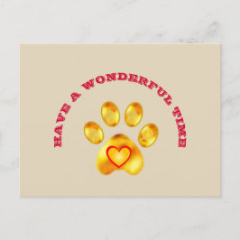 Niedlich Gold Paw Gruß Postkarte