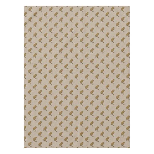 Niedlich Golden Bird Linen Textur Gemustert Tischdecke (Vorderseite)