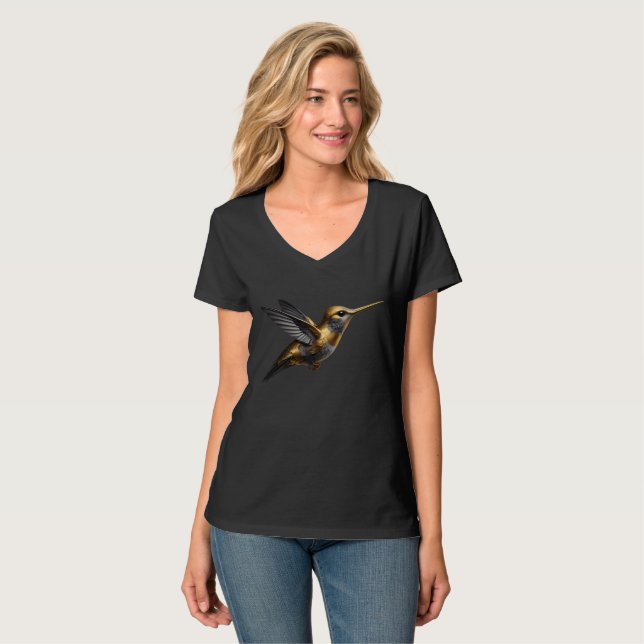 Niedlich Golden Hummingbird T-Shirt (Vorderseite Vollansicht)