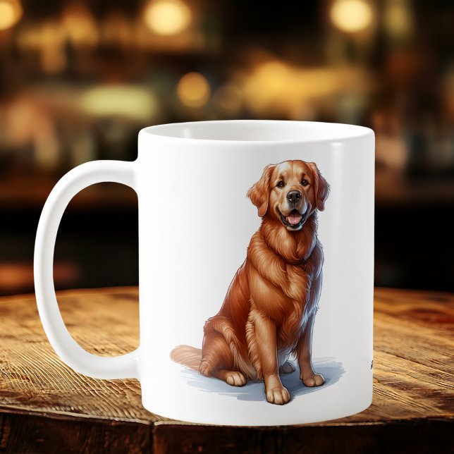 Niedlich Golden Retriever Ai Art Tasse (Von Creator hochgeladen)