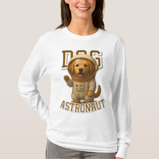Niedlich Golden Retriever Astronautin Unisex Mann  T-Shirt