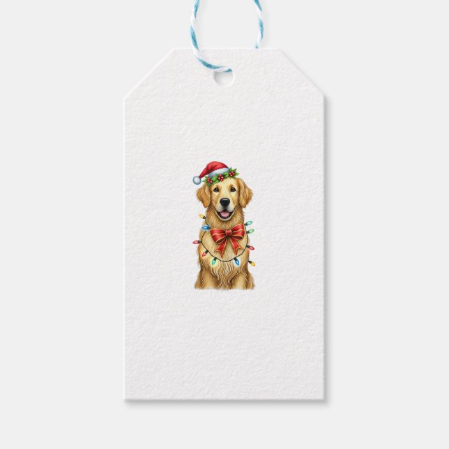 Niedlich Golden Retriever Dog Coquette Bow Weihnac Geschenkanhänger (Vorderseite)