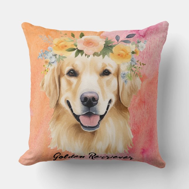 Niedlich Golden Retriever Dog Kissen (Vorderseite)