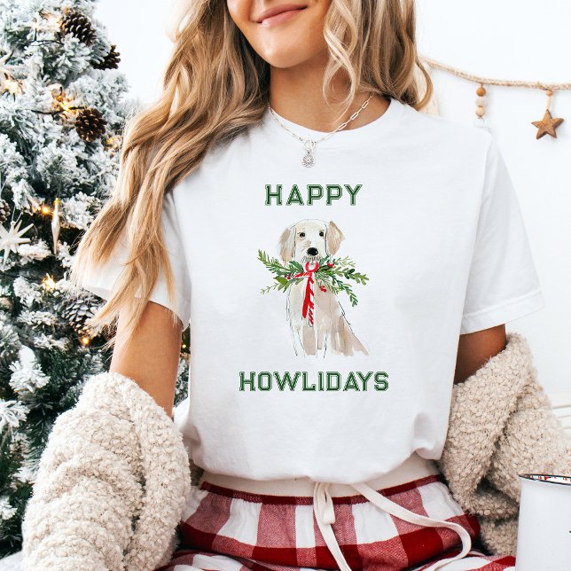 Niedlich Golden Retriever Happy Howlidays | Christ T-Shirt (Von Creator hochgeladen)