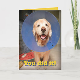 Niedlich Golden Retriever mit Cone-Cone-Gratulatio Karte