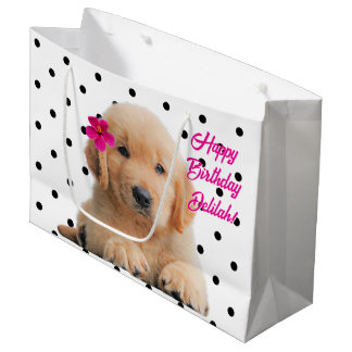 Niedlich Golden Retriever Personalisiert Happy Bir Große Geschenktüte
