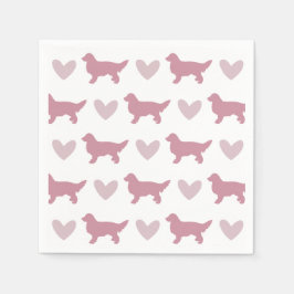 Niedlich Golden Retriever Pink Dose Valentine Serviette