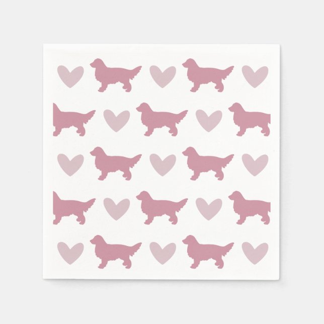 Niedlich Golden Retriever Pink Dose Valentine Serviette (Vorderseite)