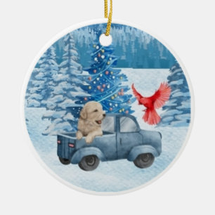 Niedlich Golden Retriever Pup Xmas Ornament