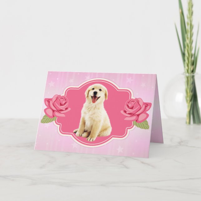Niedlich Golden Retriever Puppy Mother Day Karte (Vorderseite)