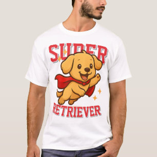 Niedlich Golden Retriever Superheldin Unisex Mann  T-Shirt