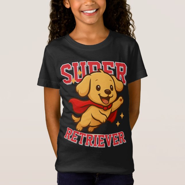 Niedlich Golden Retriever Superheldin Unisex Mann  T-Shirt (Vorderseite)