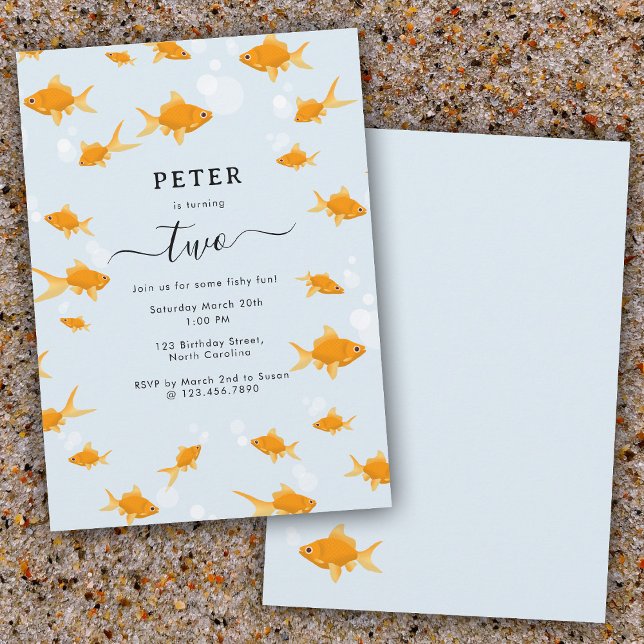 Niedlich Goldfish Fishy Fun Kindergeburtstag Party Einladung (Cute Goldfish Fishy Fun Kids Birthday Party Invitation)