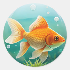 Niedlich Goldfish Lover-Geschenk Runder Aufkleber
